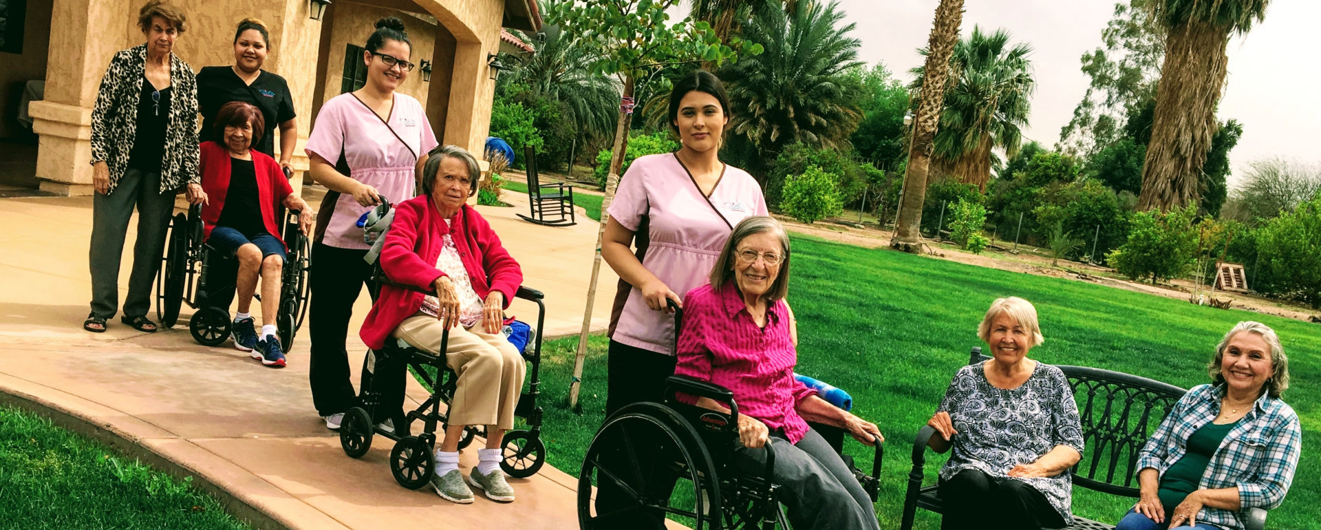 caregivers with senior patients